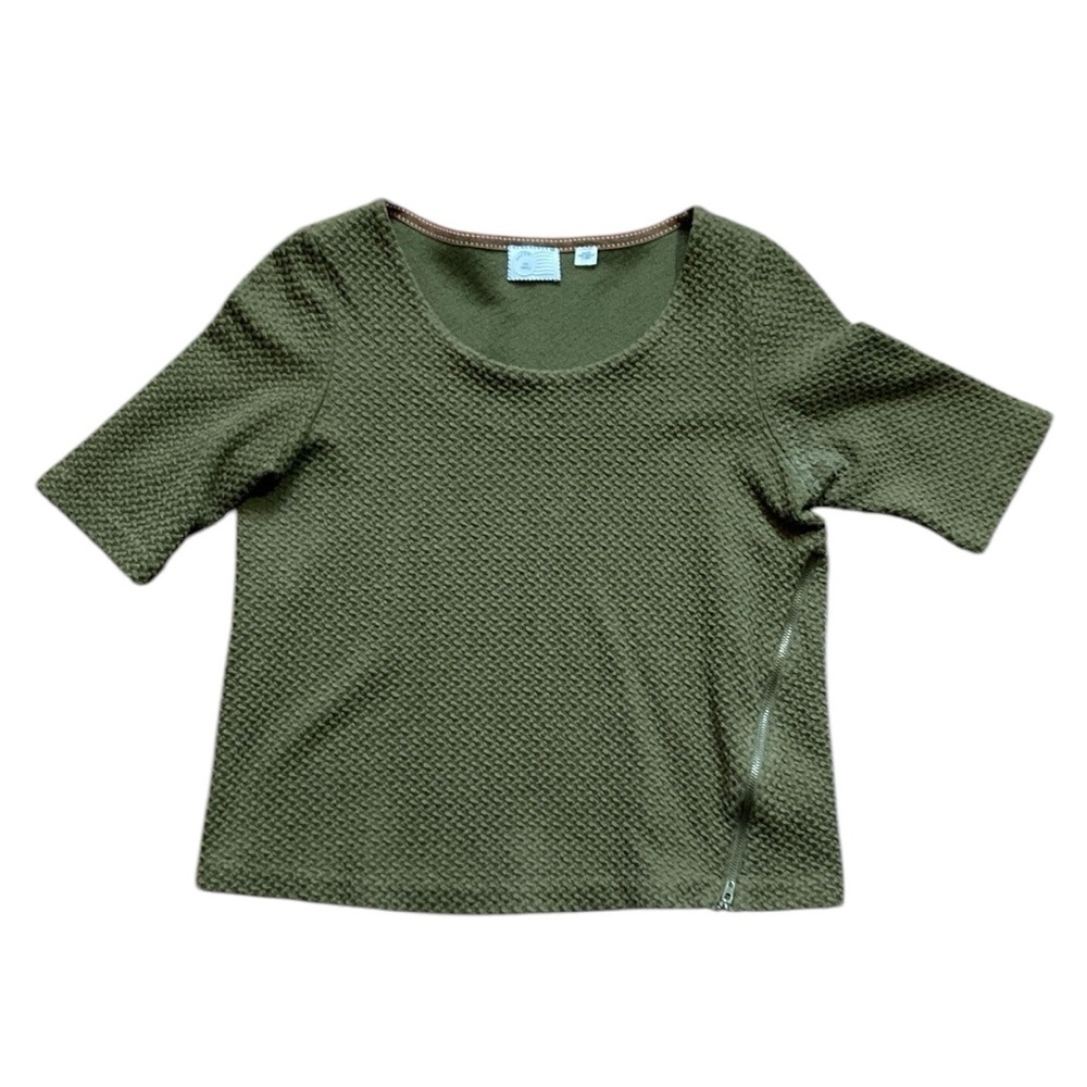 Textured t-shirt from Anthropologie, green, size small